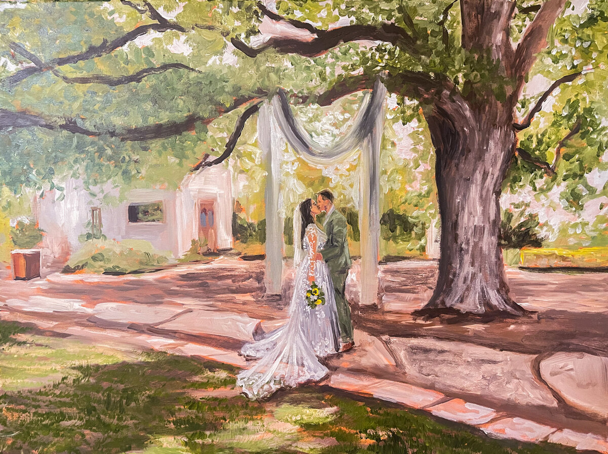 barr mansion austin wedding painting