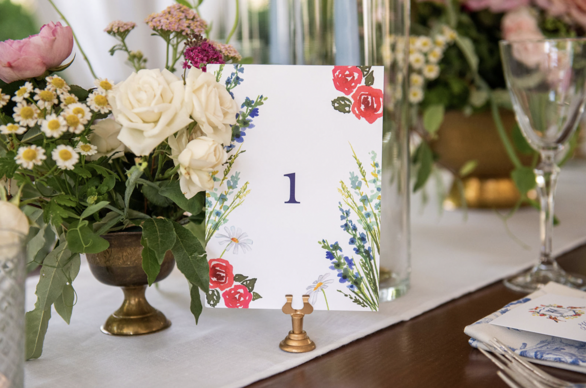 Watercolor Table Numbers My Fathers Daughter Designs
