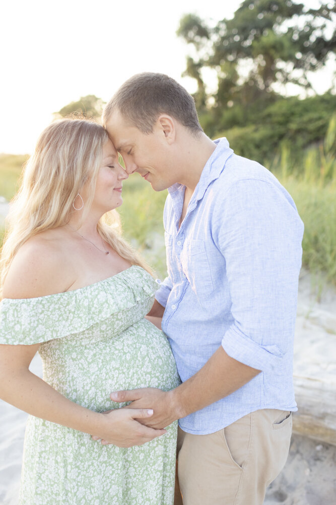 maternity session on the beach in Connecticut