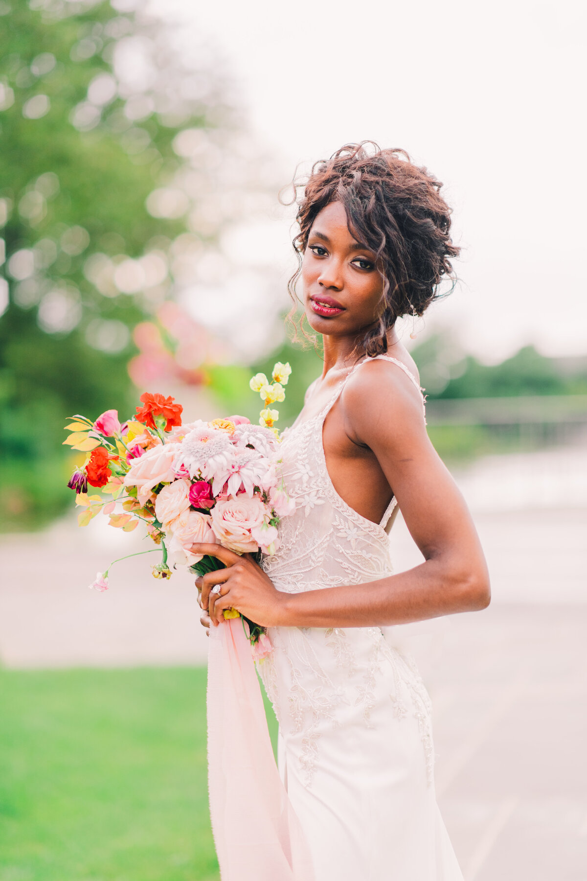 Colorful Floral Garden Wedding NC -20