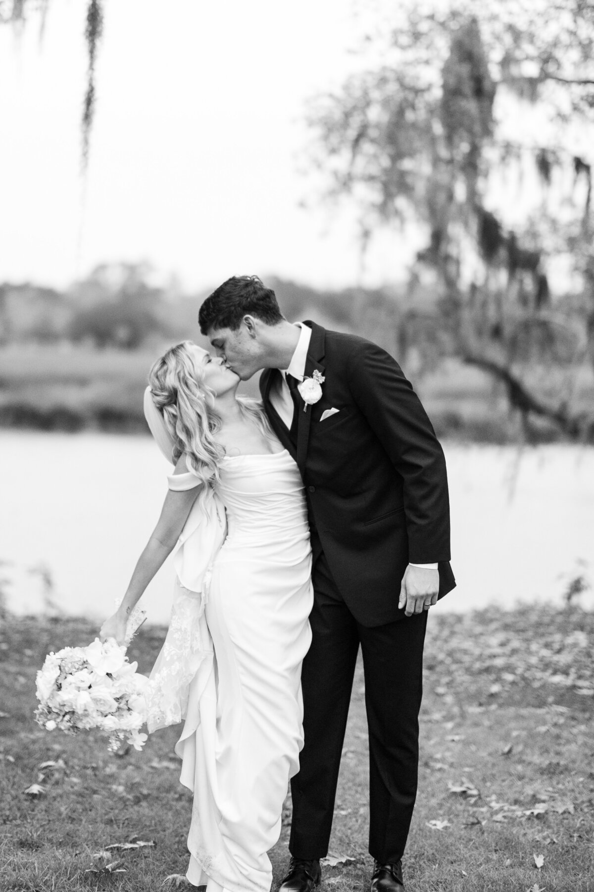 Katherine Horton Photography Sarah & Trey's Wedding Day Bride & Groom Portraits B&W 310