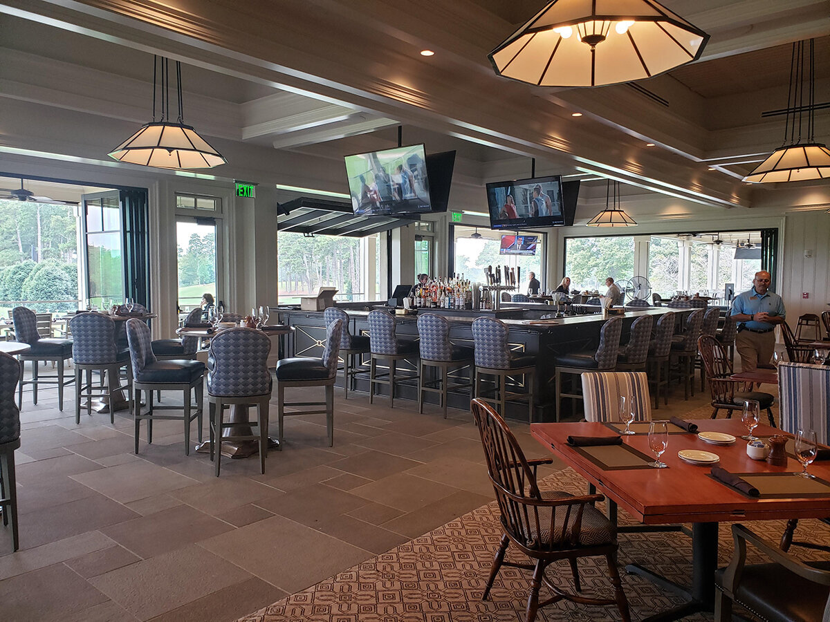 open doors in the bar at Cherokee Country Club