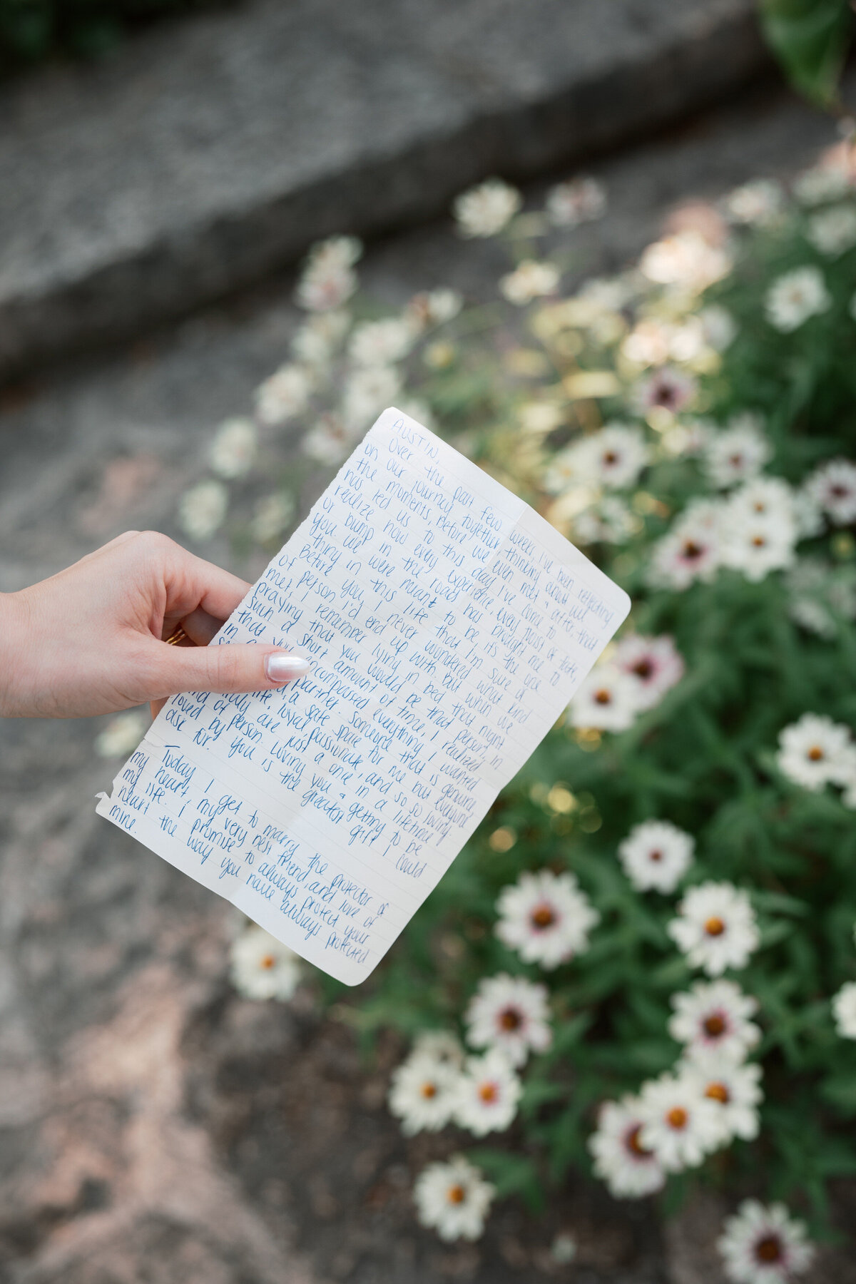 Handwritten vows for Dayton wedding, beautifully photographed by Philadelphia wedding photographer.