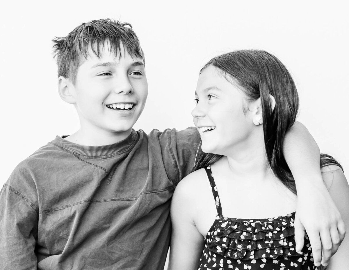 Brother and sister portrait together — fine art school sibling photo by S. Reed Photography