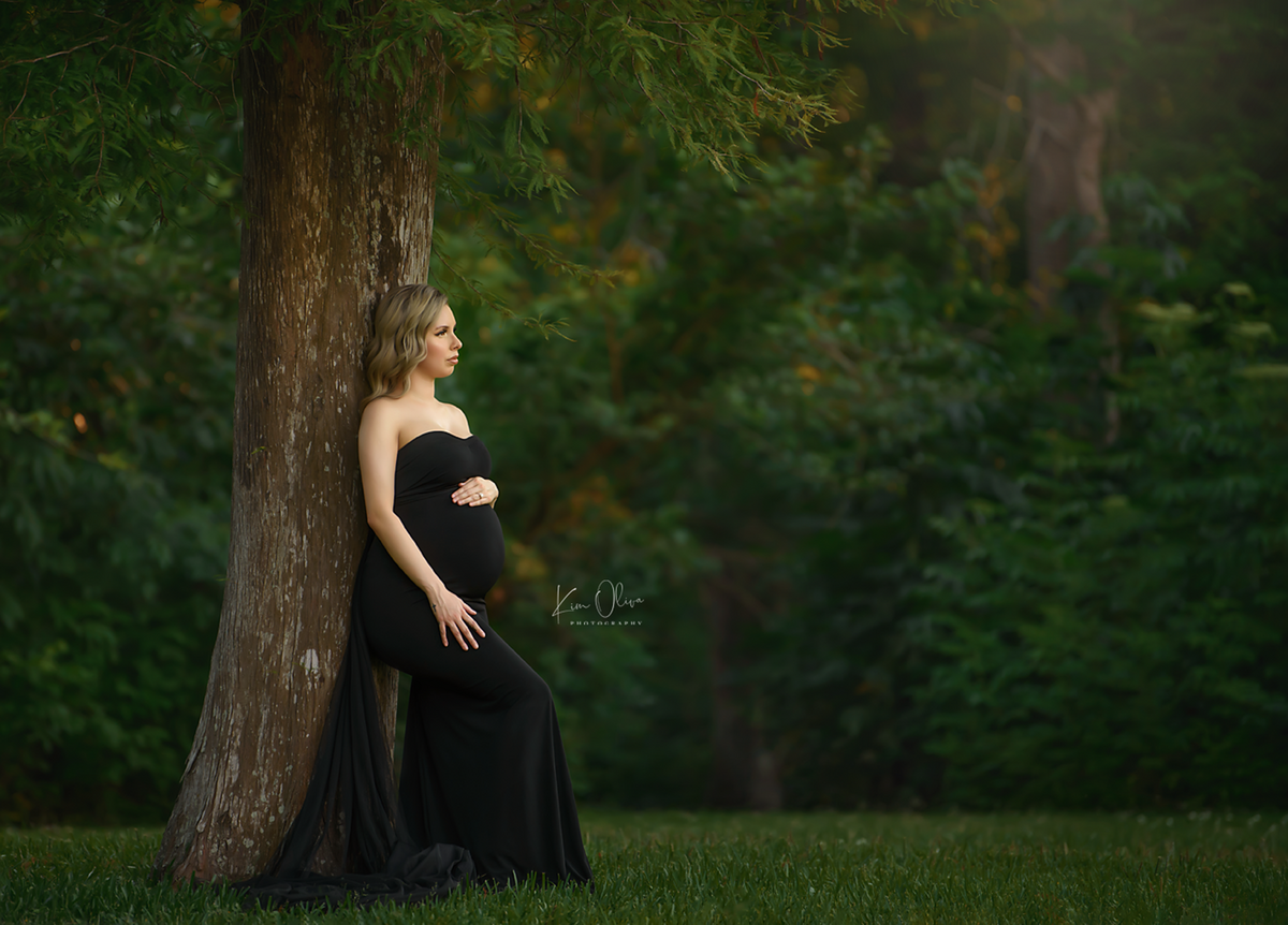 nola studio photographer pregnancy mom maternity gown