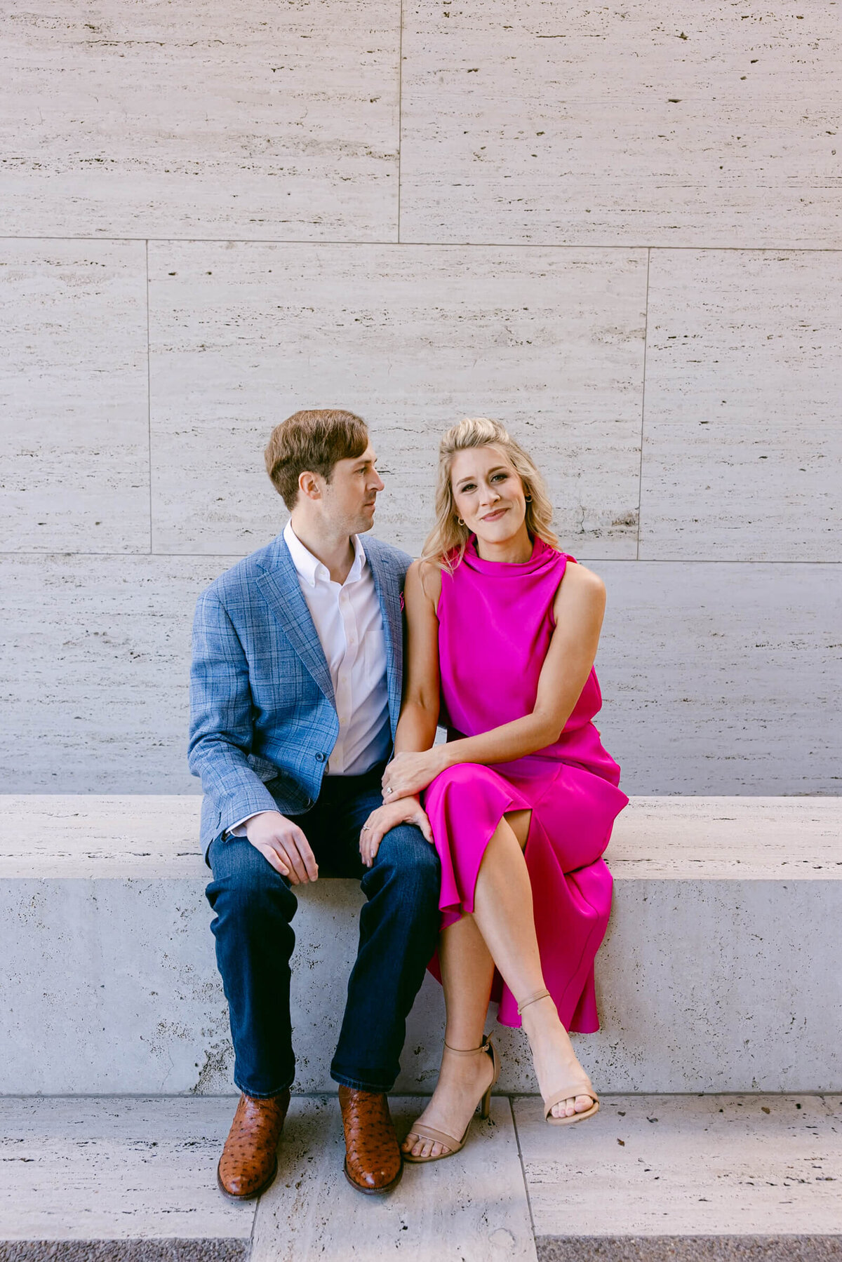 A wedding engagement session photo taken in Fort Worth Texas