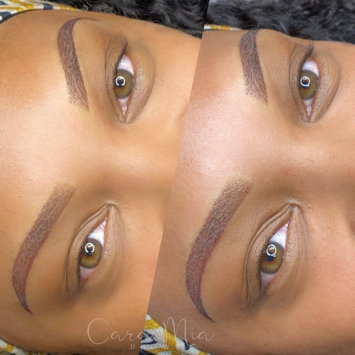 Ombre Powder Brows before and after