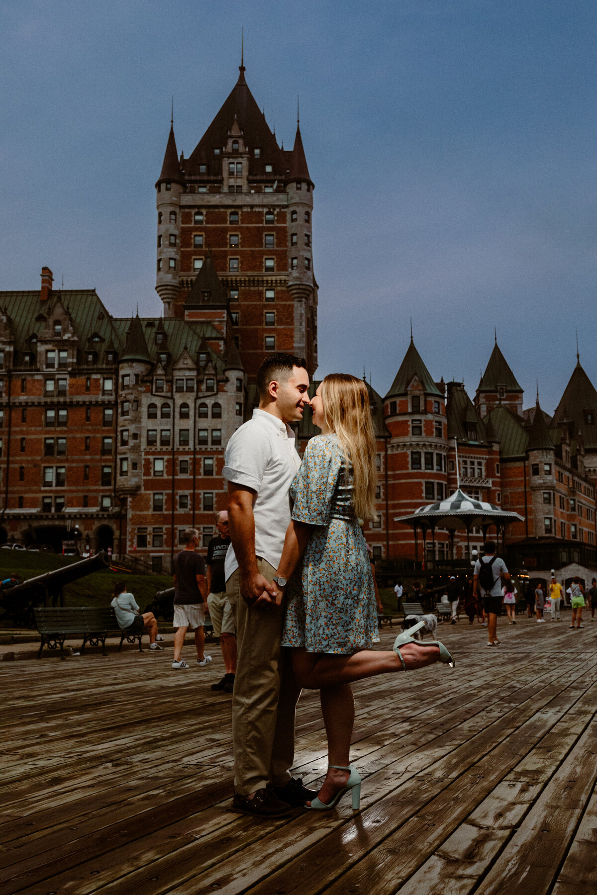 engagement session in old quebec city by dyad imagery