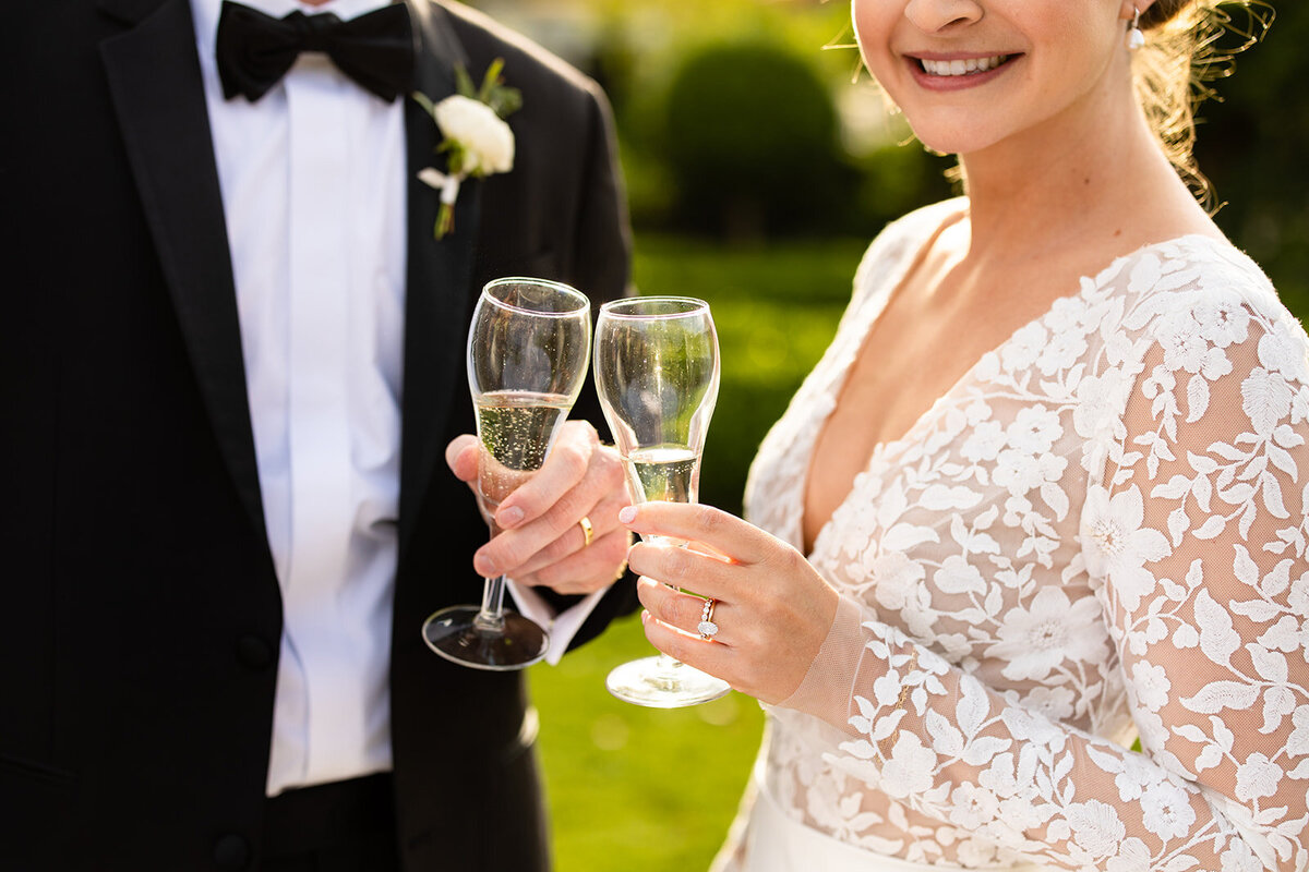 Champagne at a wedding at Roche Harbor Resort