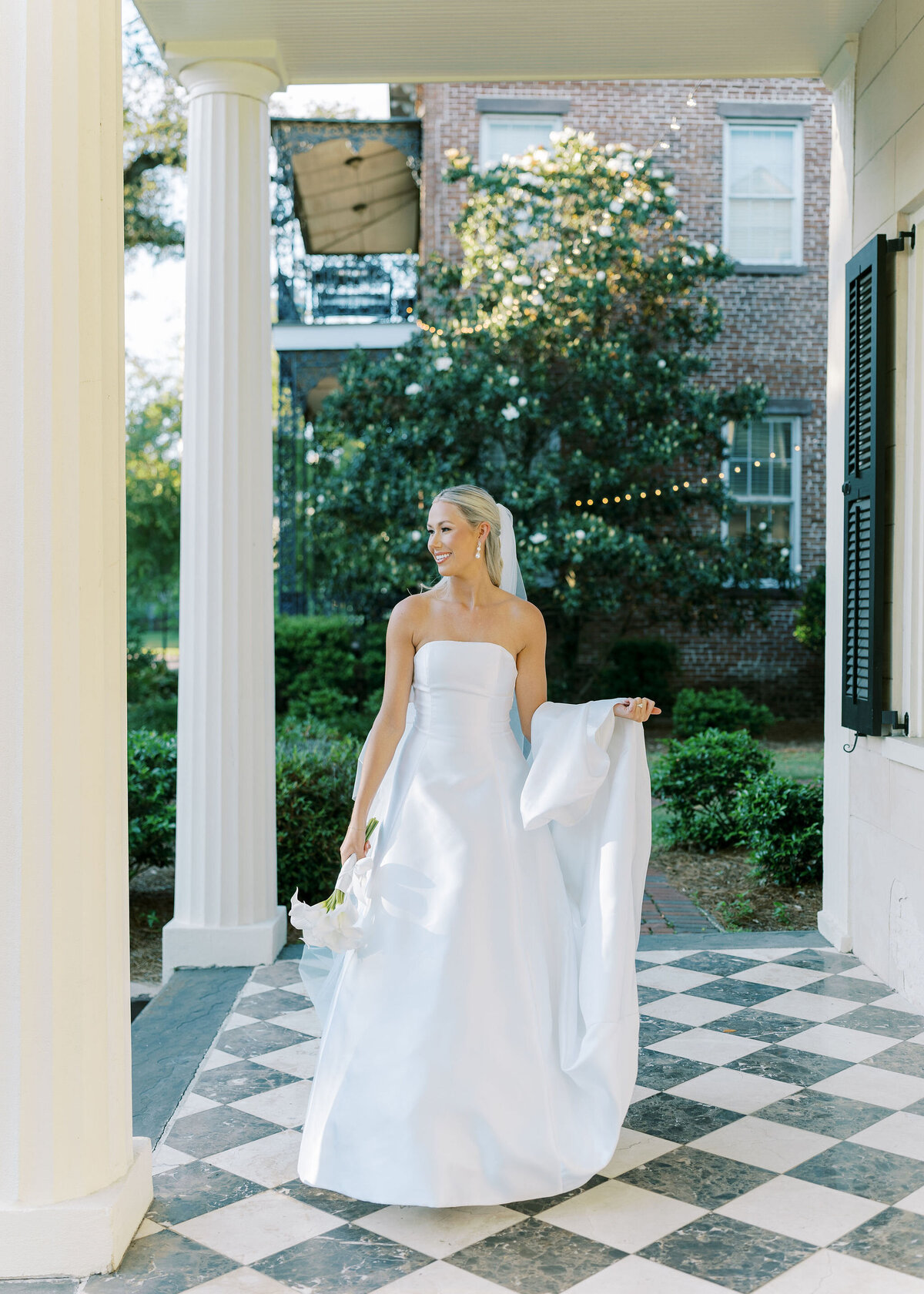 bride posing in her dress