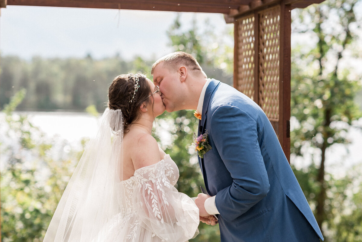 Romantic couple holding hands outdoors