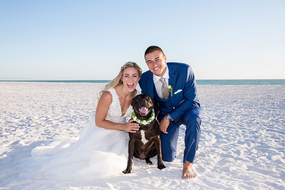 marco beach ocean resort beach dog wedding photo