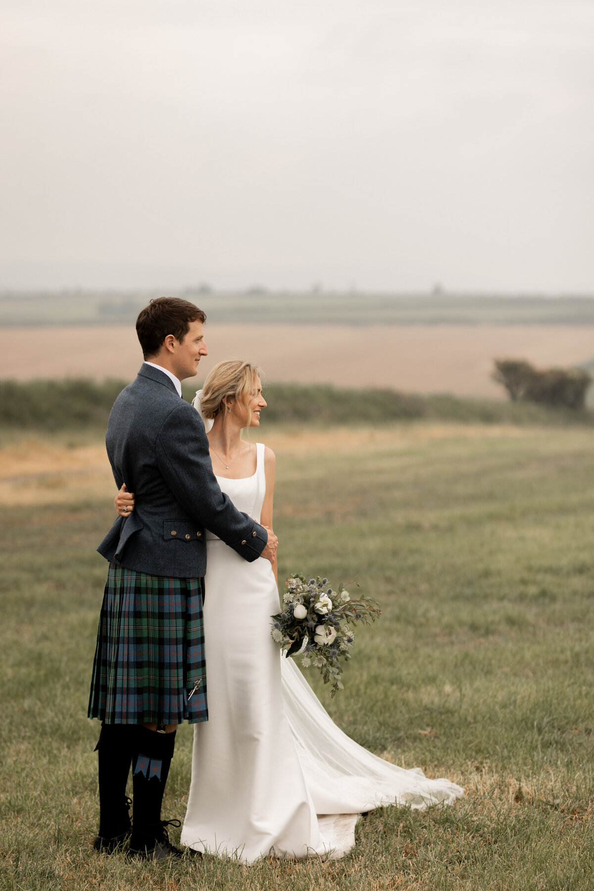 Editorial couple portraits at Devon wedding