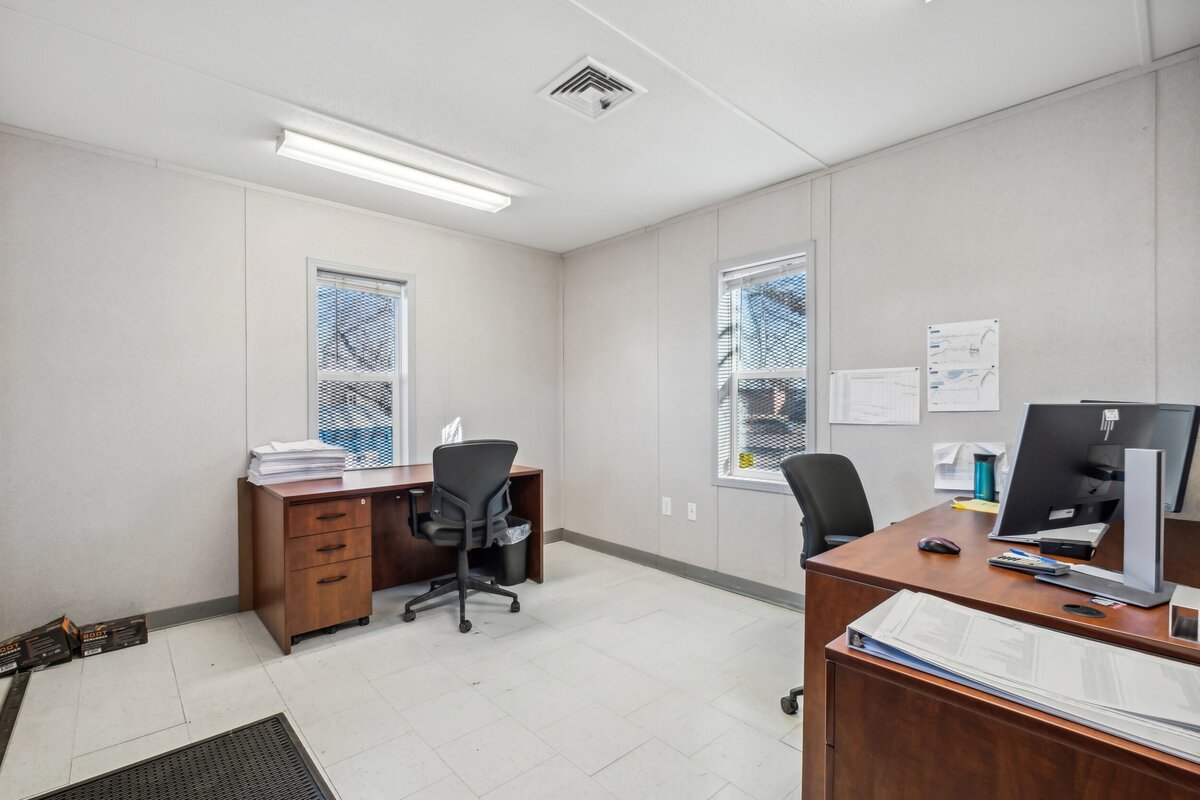 Job site office setup for Metro E-Line construction project in Edina, Minnesota