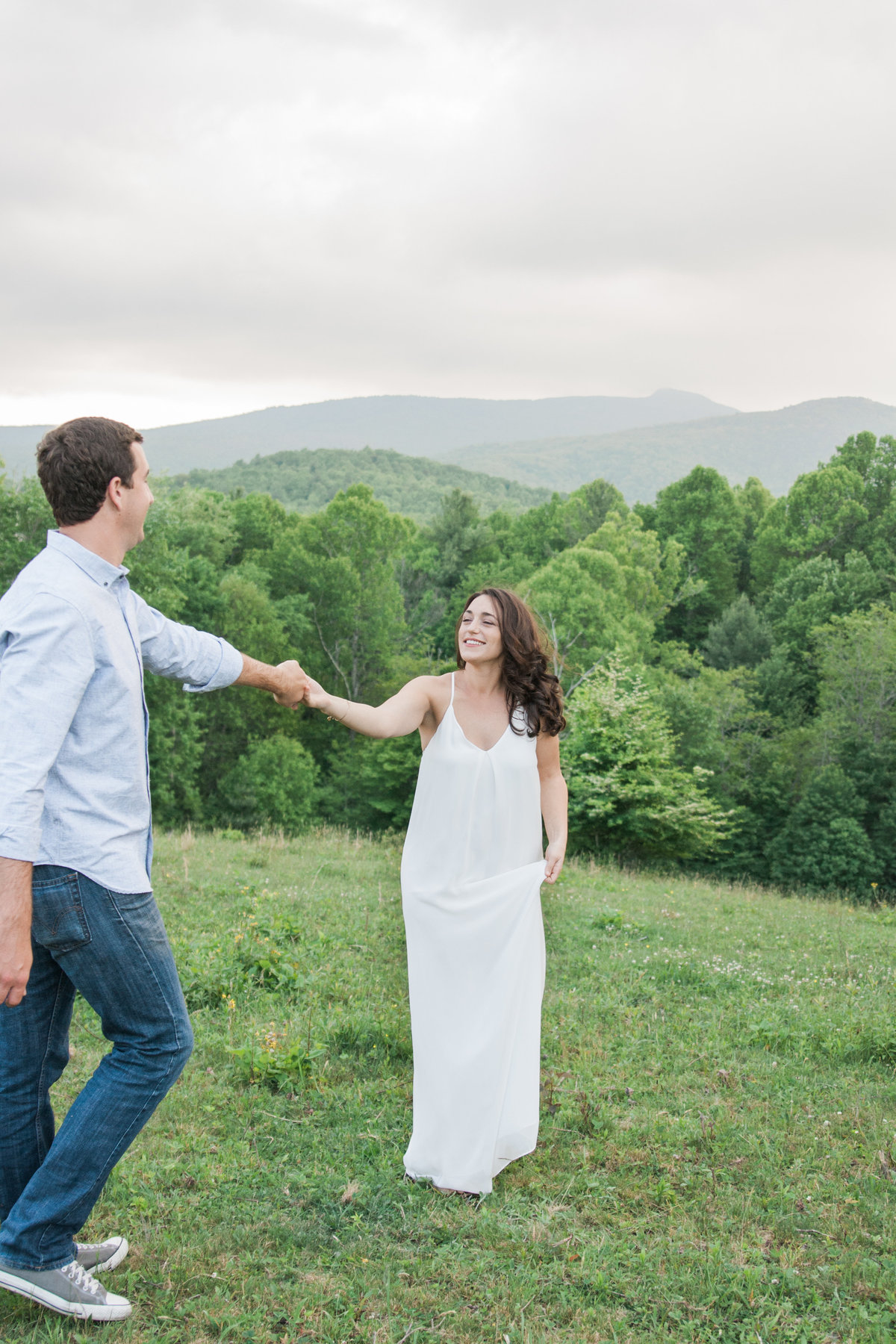 Adventurous engagement photographed at Tanawha Trail by Boone Photographer Wayfaring Wanderer.
