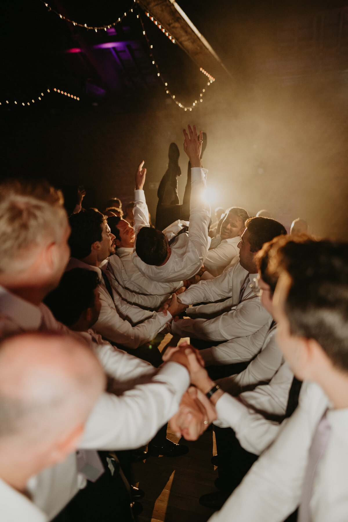 Jewish wedding dance at a The Brewery in London. 