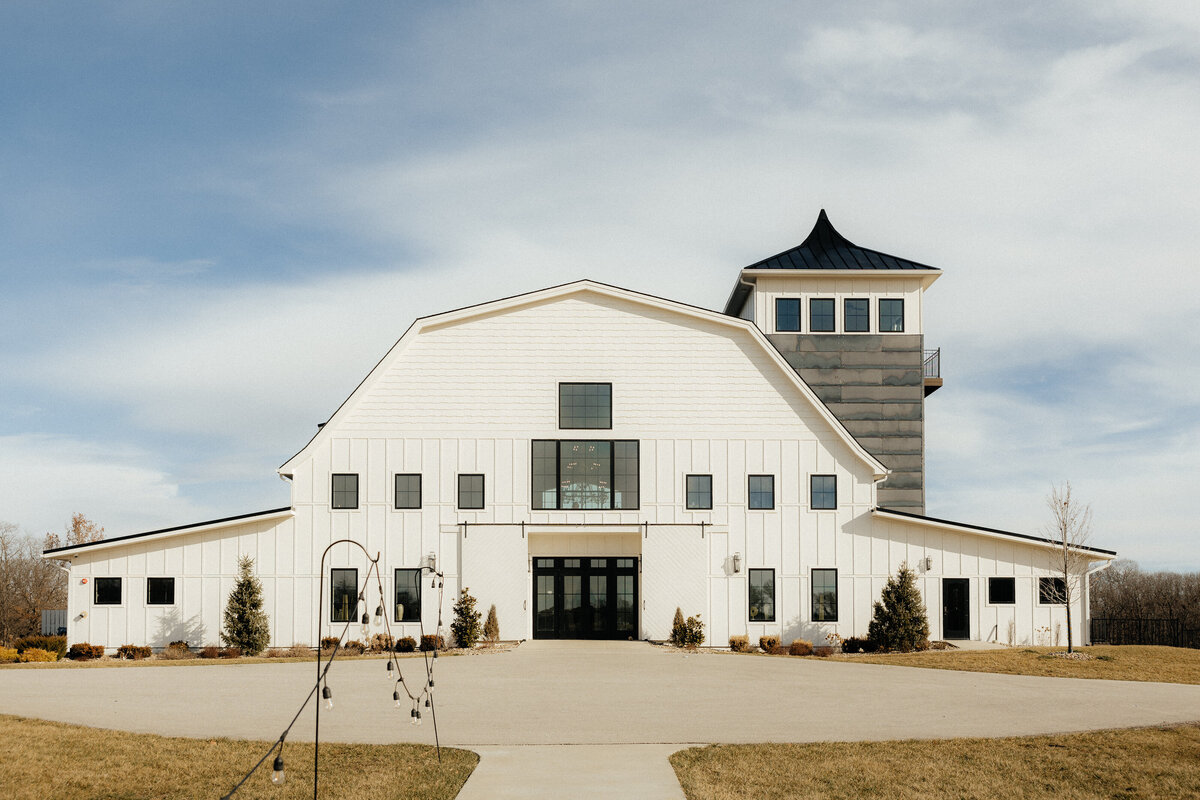 White barn wedding venue.