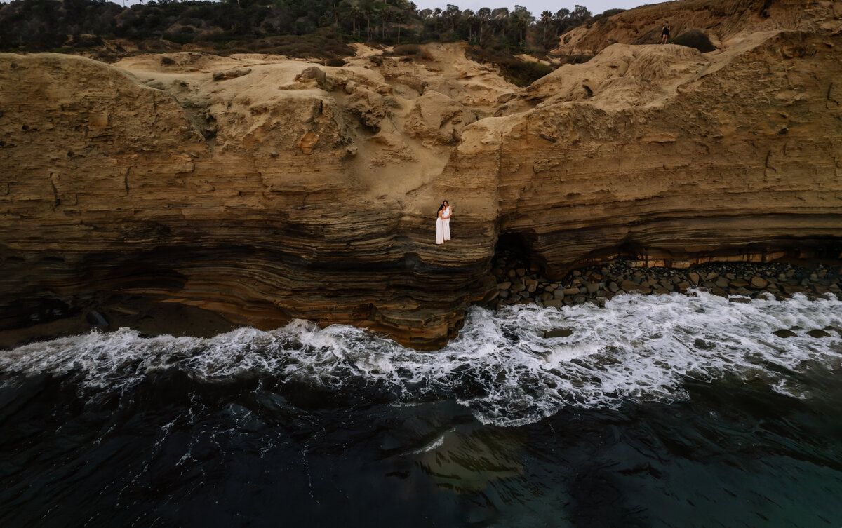 cliff elopement photography by beach