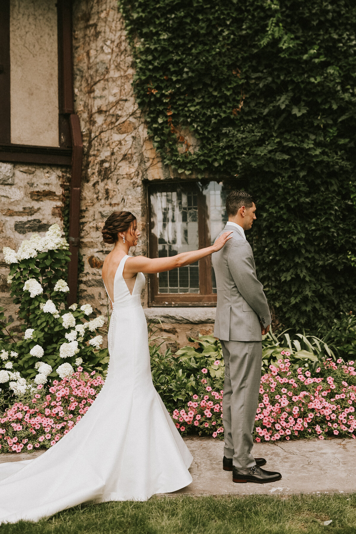 first-look-bride-and-groom-saint-clements-castle