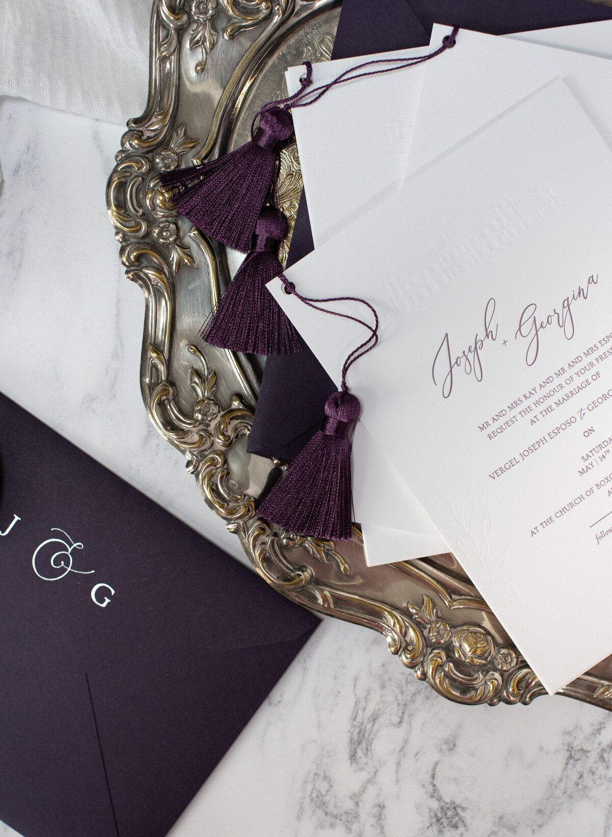 white-olive-design-studio-luxury-bespoke-letterpress-blind-deboss-tassel-wedding-invitation-design-purple-amethyst-2