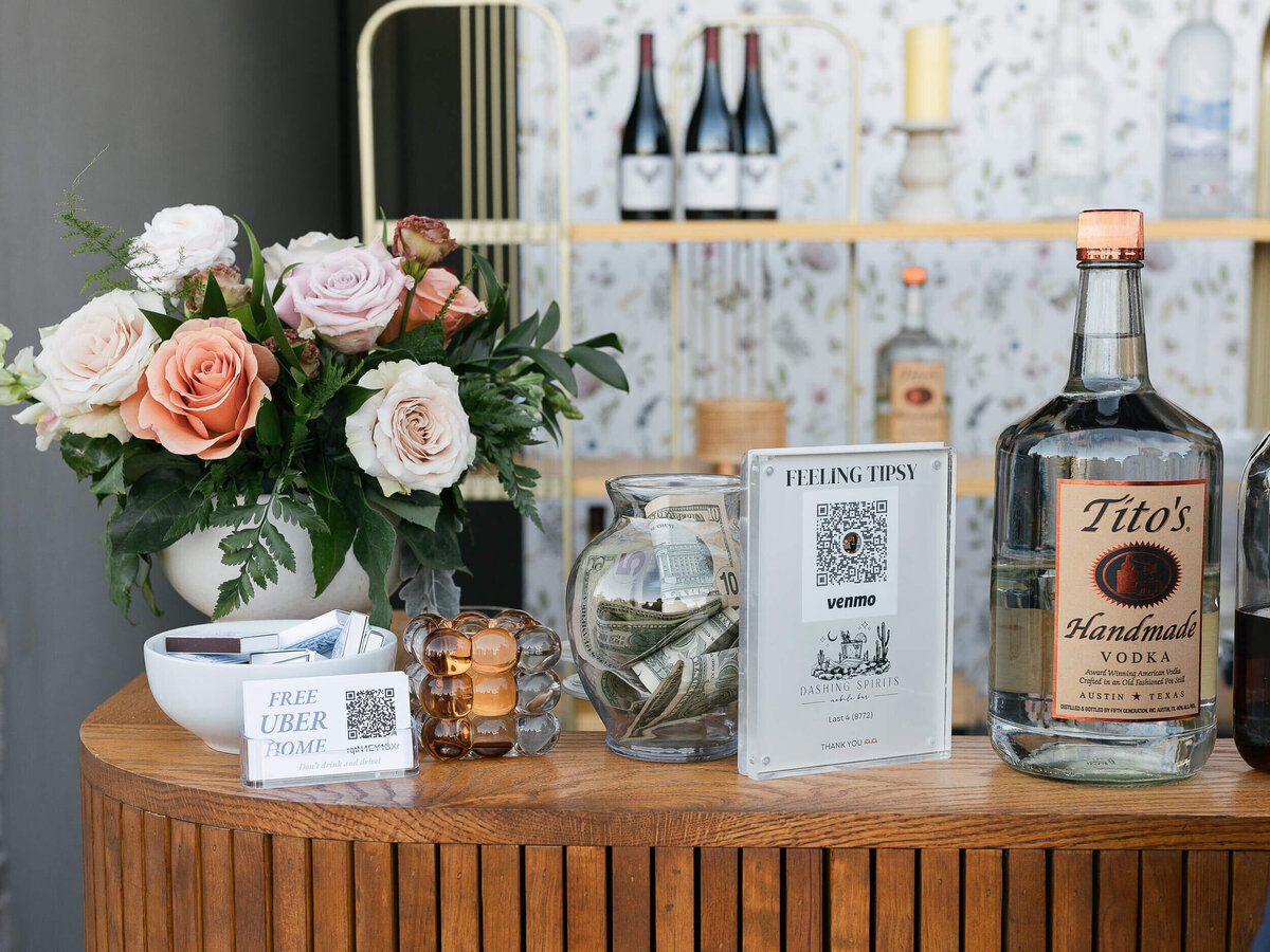 wedding reception decor bar