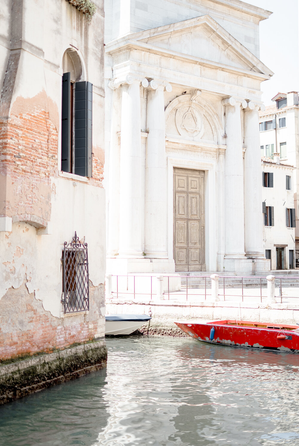 Venece streets boat church