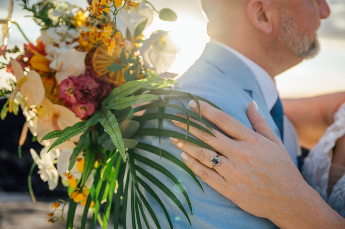 tropical bouquet for a beach wedding in Hawaii