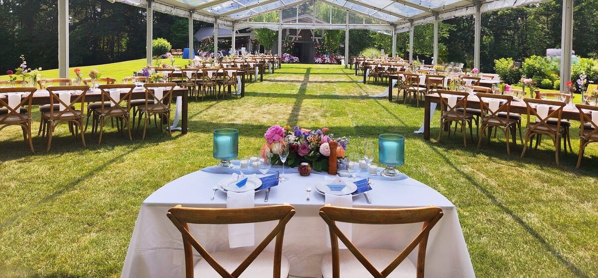 Outdoor Wedding Reception Setup By New Hampshire Wedding Planner - Erika Diedering