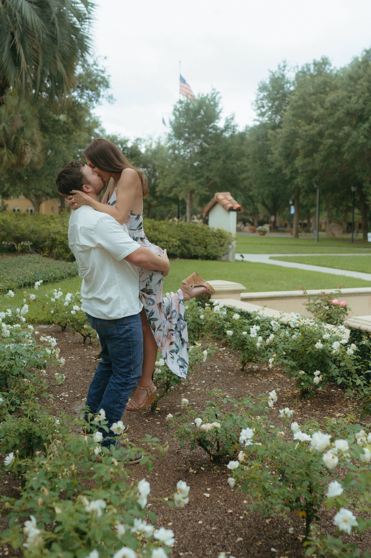 engagement photos in a garden