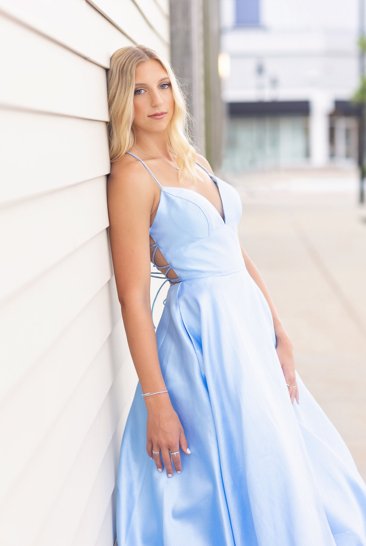 high school senior girl prom portrait outdoors - Kristen Zannella Photography