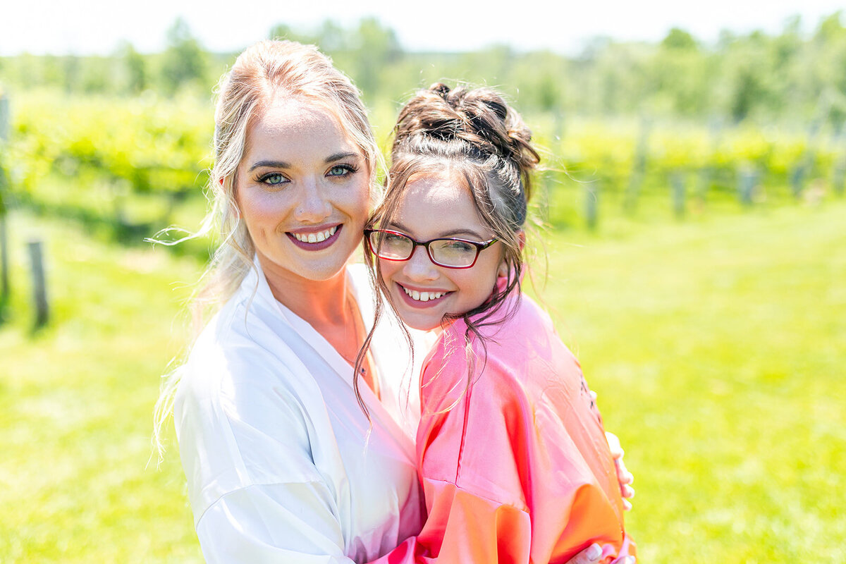 Mom and daughter at a wedding getting ready