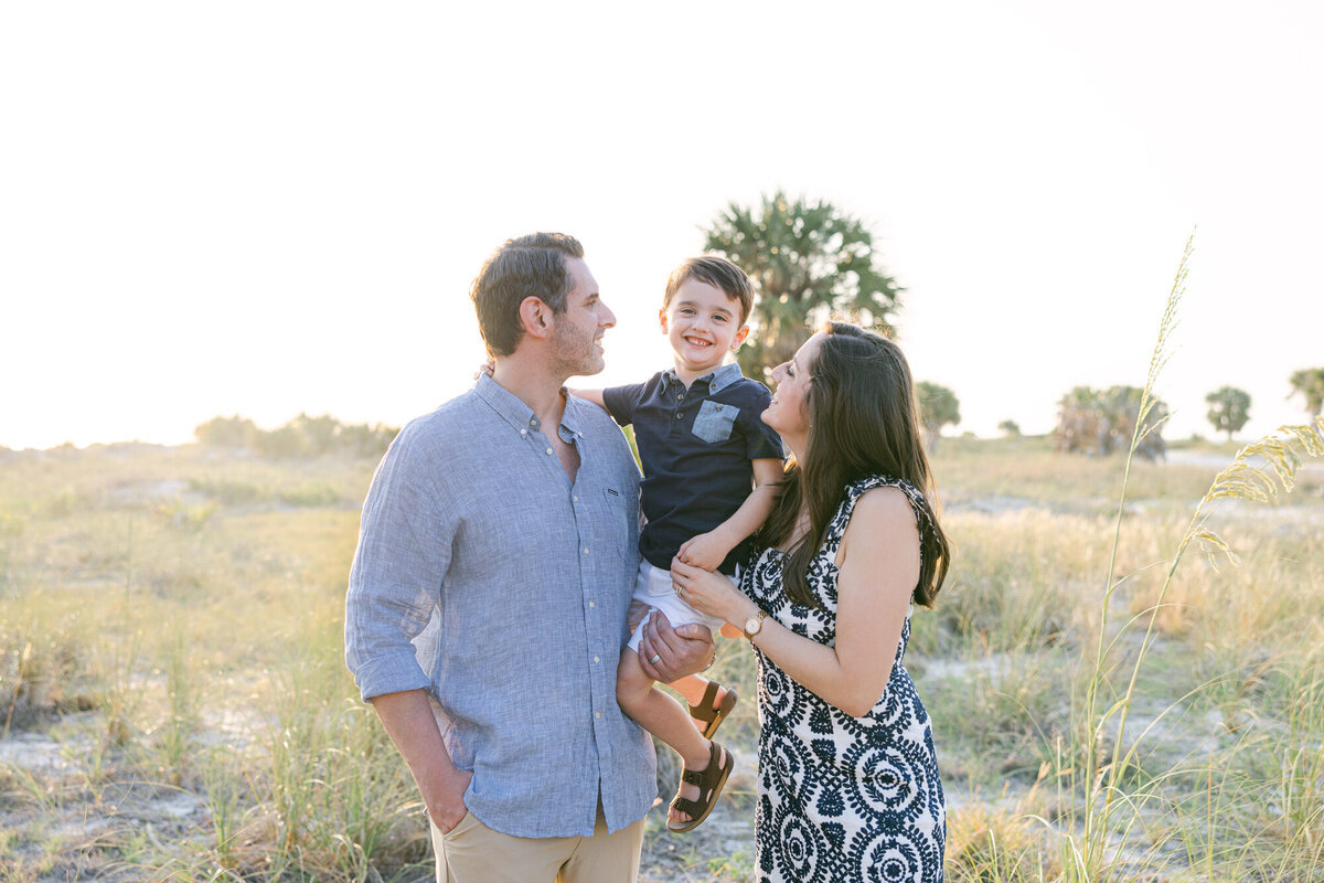 Family-on-sunset-at-sandkey-beach