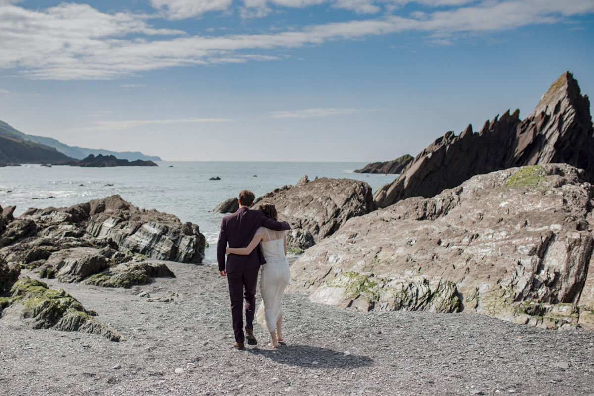 Couple on the beach at Wedding day Tunnels Beaches