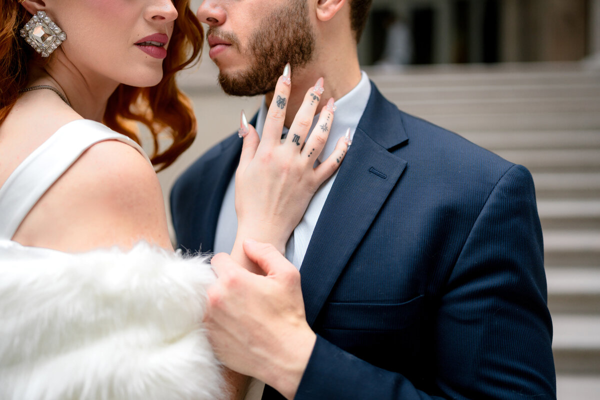 Berlez-Aspen-Avenue-Chicago-Wedding-Photographer-Glam-Atelier-Clair-De-Lune-Vintage-Bob-Mackie-Sheer-Beaded-Gown-Luxury-Engagement-Art-Institute-of-Chicago-South-Garden-71