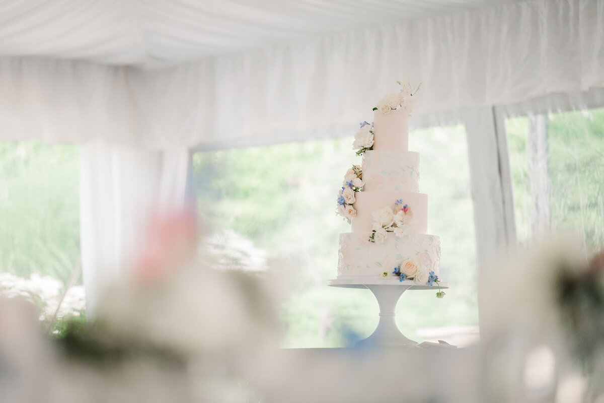 tasty bakery wedding cake setup at Frick Museum