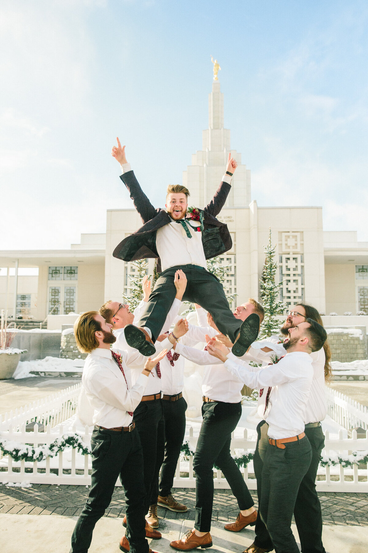 throwing groom at Idaho Falls temple