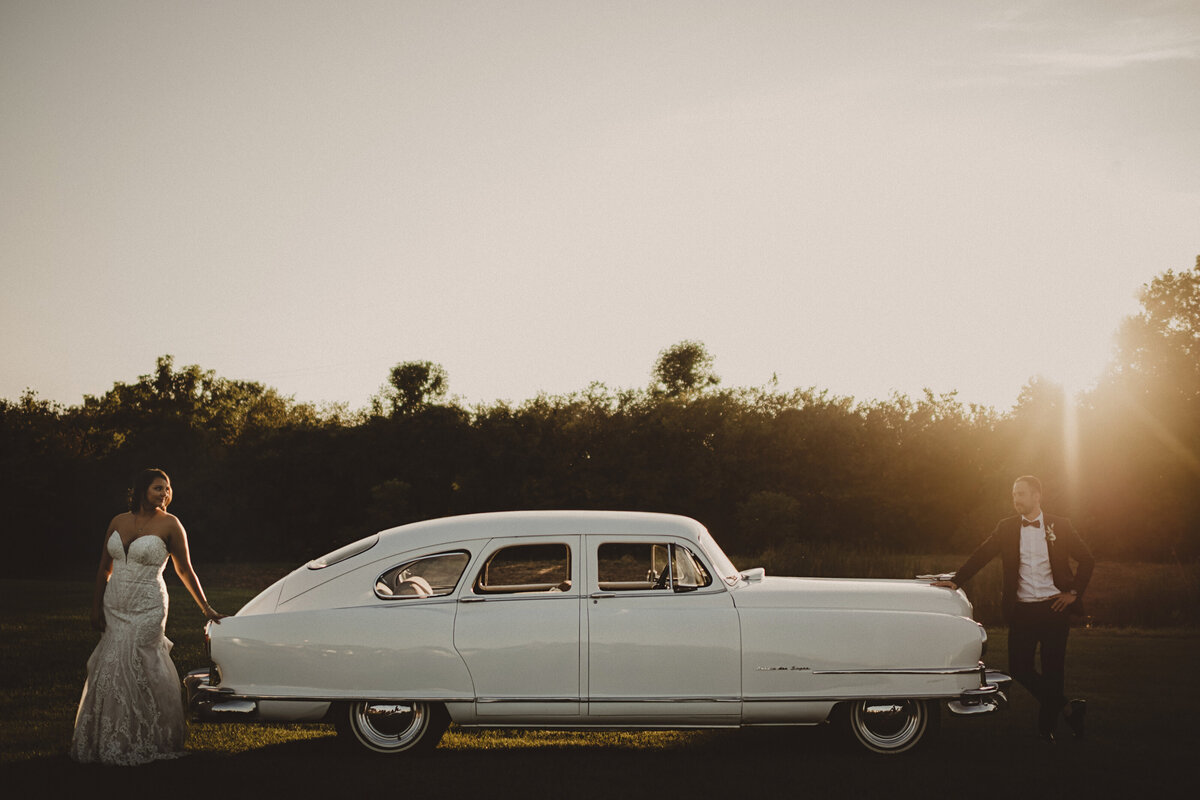 Classical Car Wedding Photo