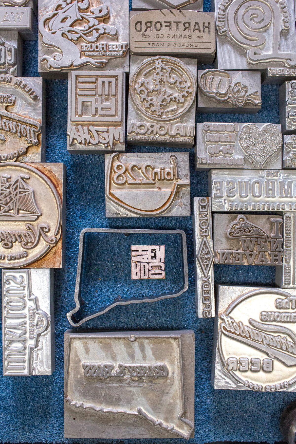 detail image of metal branding plates for businesses