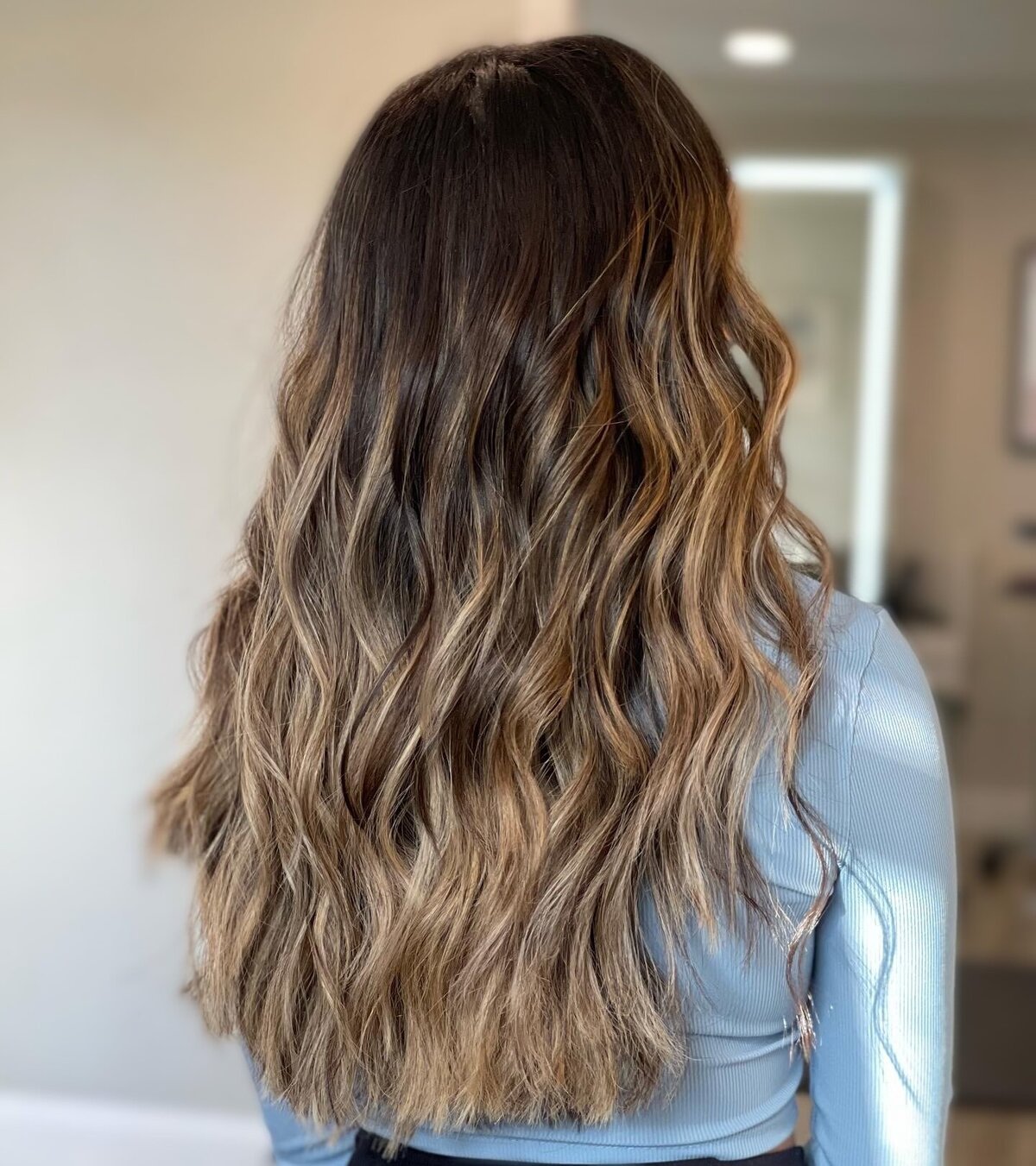 balayage highlights on brunette hair