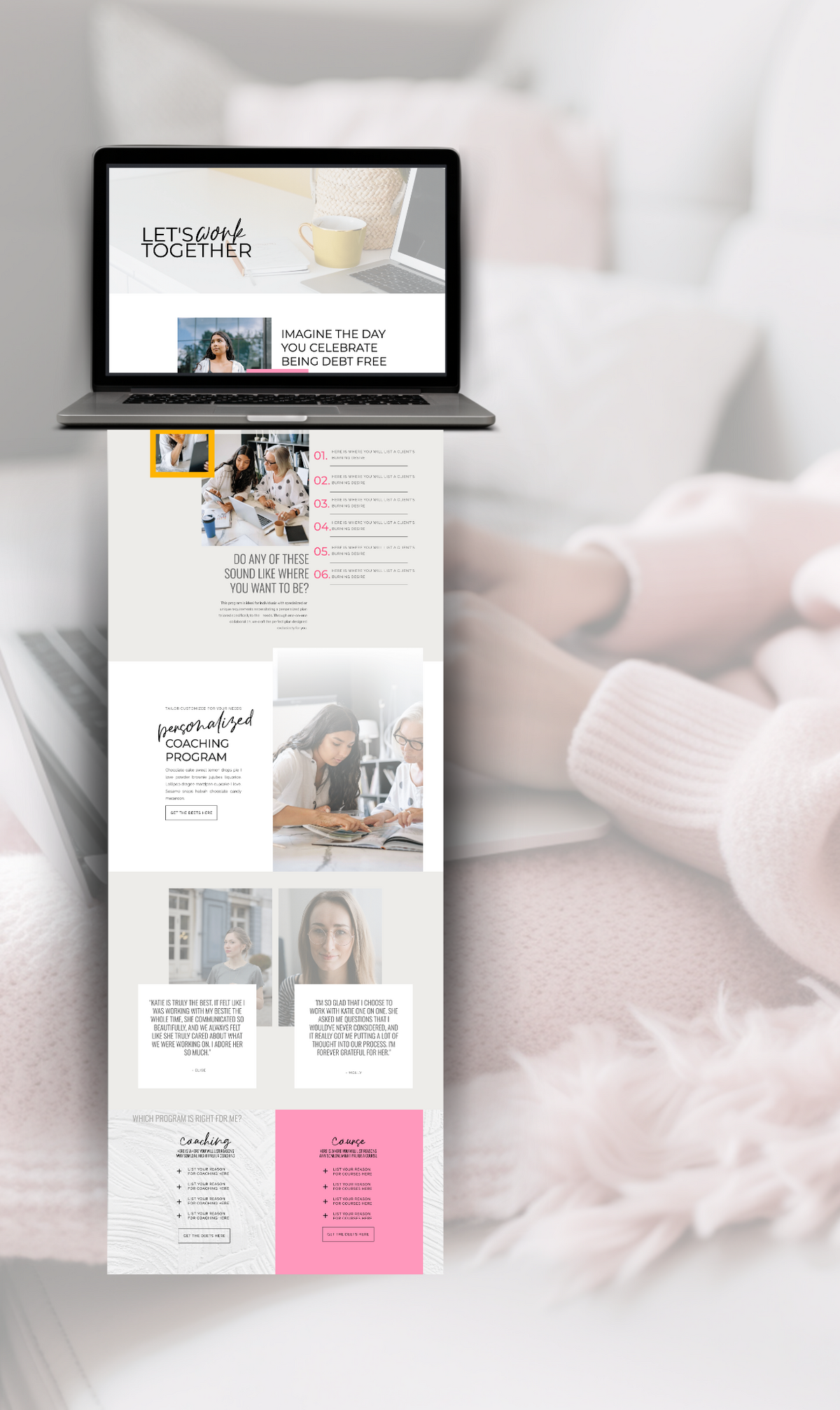 graphic with a long screenshot of a page from a website