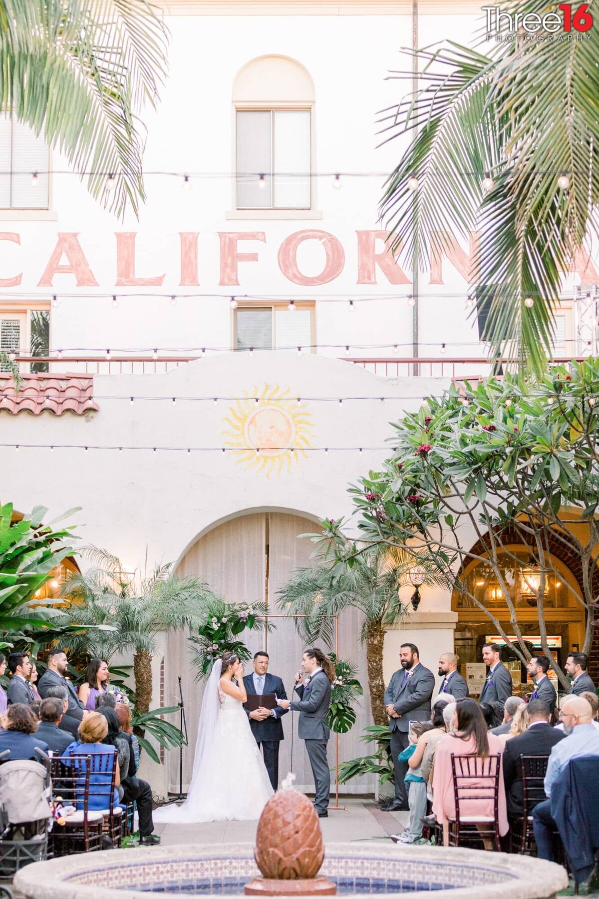 Groom pledges his love to his Bride at the altar