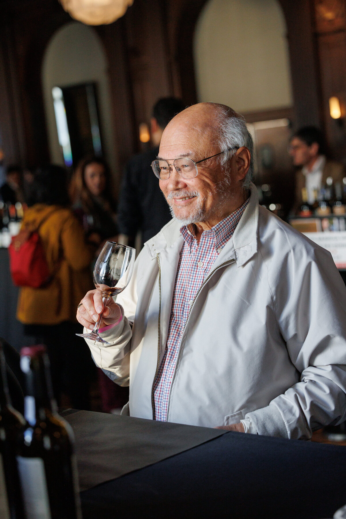 Asian older man smiling