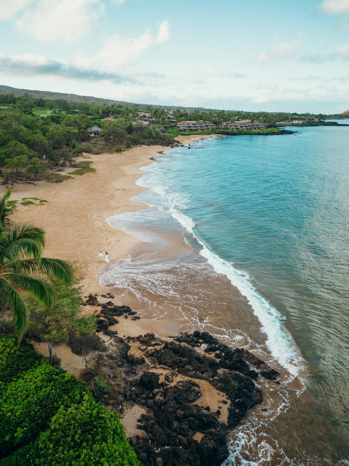 Maui Wedding Photographer captures ocean and beach via drone