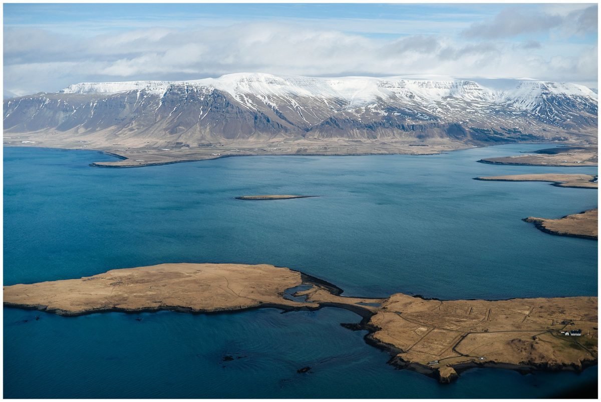 iceland landscape from helicopter