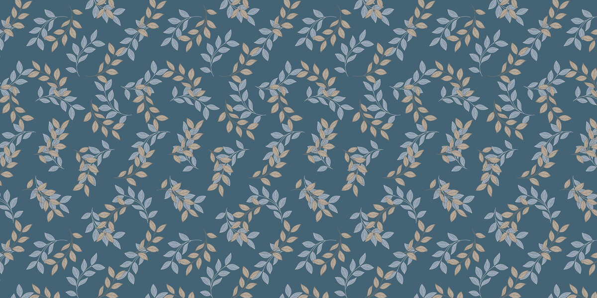 Gentle Breeze surface Pattern design by Green Acre Designs for Phoebe Fabrics leaves blue