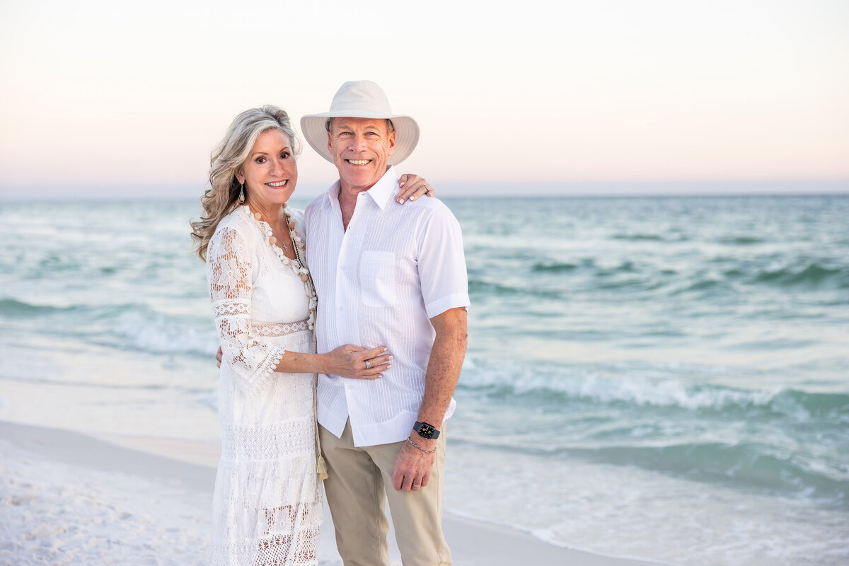 older couple enjoying a photoshoot in Watercolor, Florida by 30A photographer Gwyne Gray.
