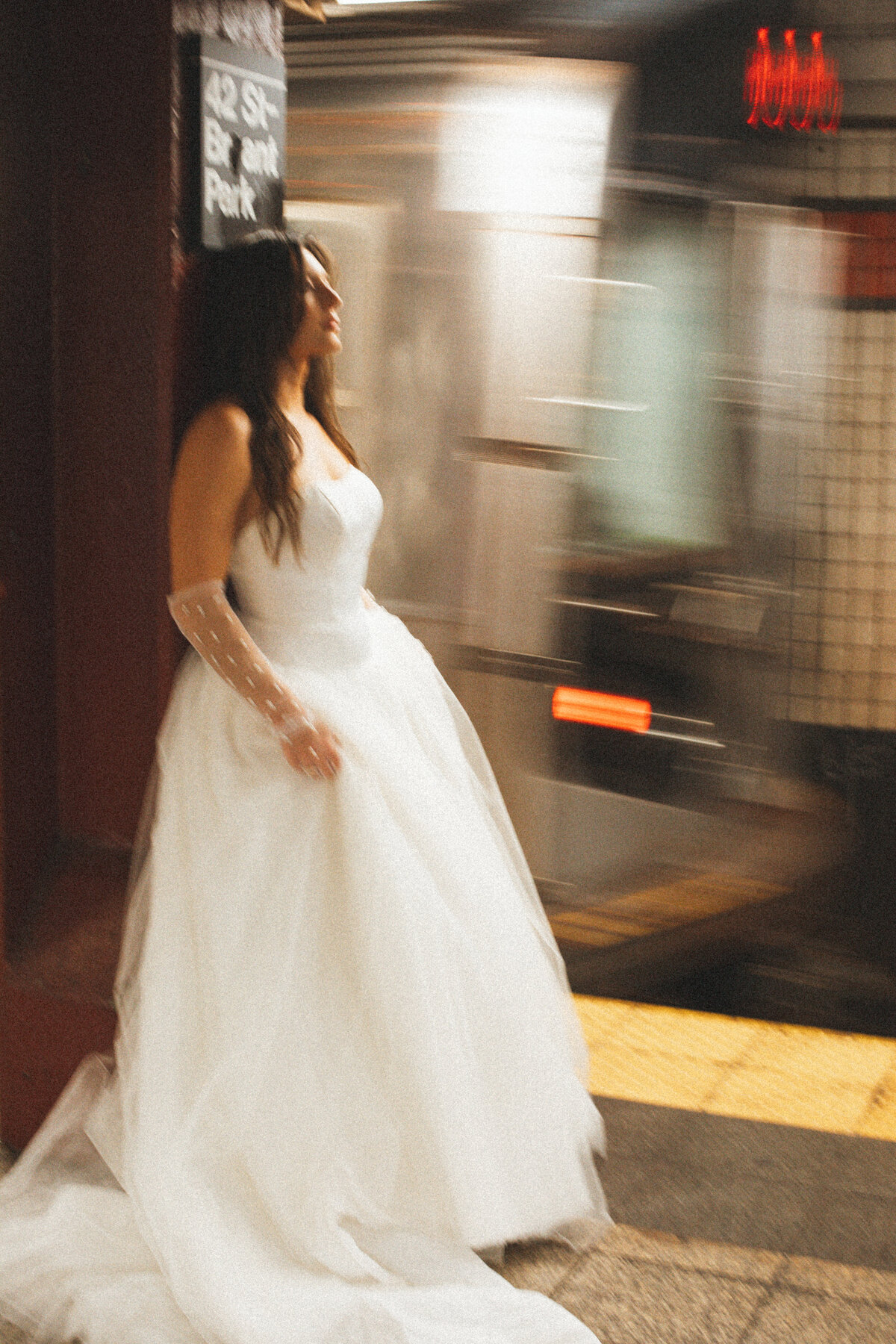 bride in subway nyc