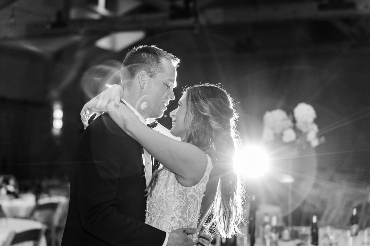 Bride and grooms first dance at wedding reception