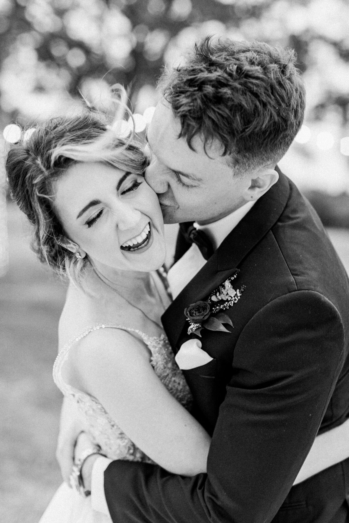 Houston Texas giggling bride and groom