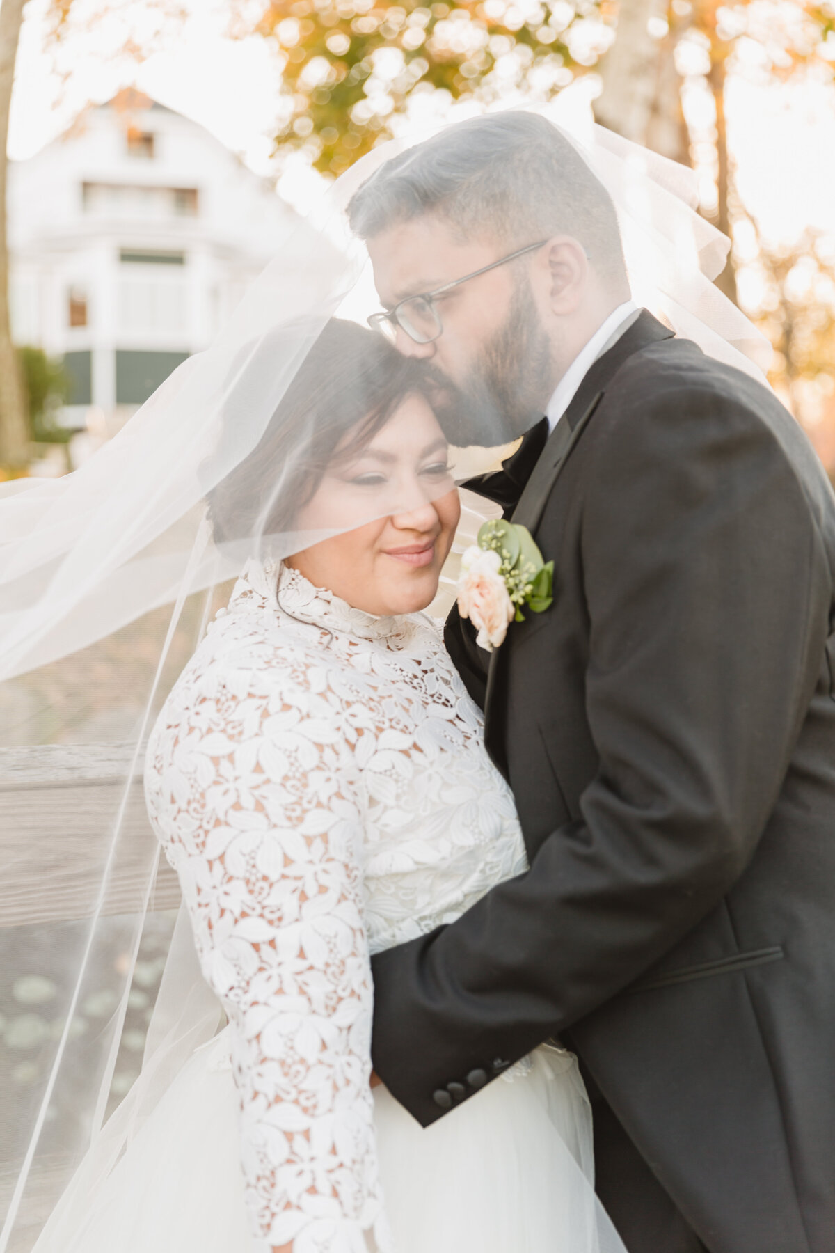 Bride and Groom Multicultural Luxury Wedding Church Landing New Hampshire